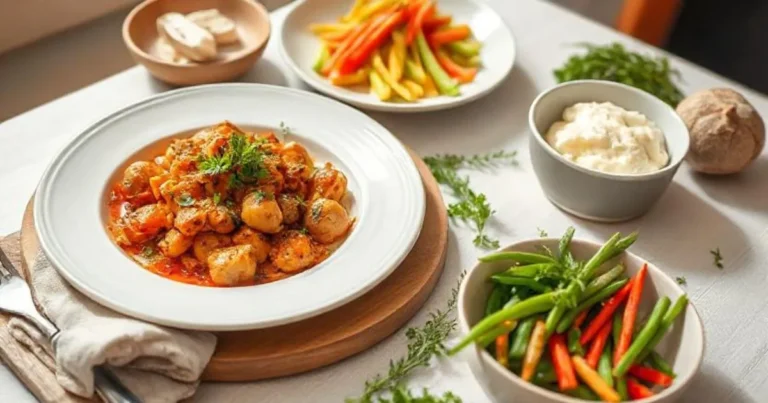 Delicious home-cooked meal served with vegetables, showcasing a simple and flavorful recipe using oven