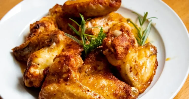 Delicious baked chicken tenderloin with rosemary and garlic, arranged attractively on a serving platter.